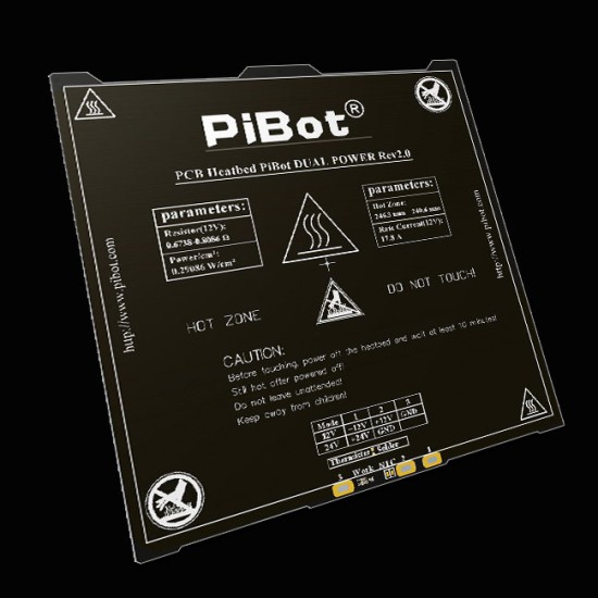 PiBot Heatbed Rev2.0 (12V or 24V 250 x 250mm)