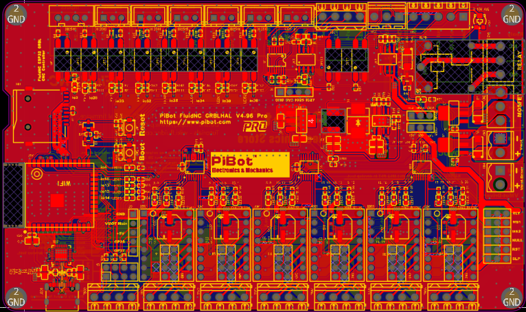 Pibot Design V 4.96 Pro adopts a 4-layer PCB design